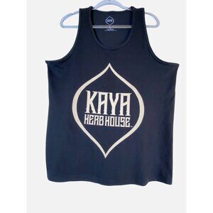 Kaya Herb‎ House Jamaica Large Black Tank Top With Signature Logo Hippie Boho